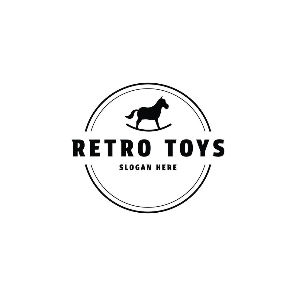 rétro jouets logo conception ancien rétro étiquette cercle vecteur