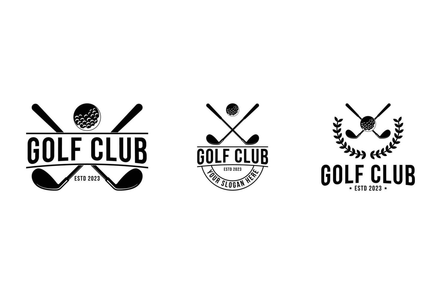 ensemble de le golf sport logo conception ancien rétro vecteur