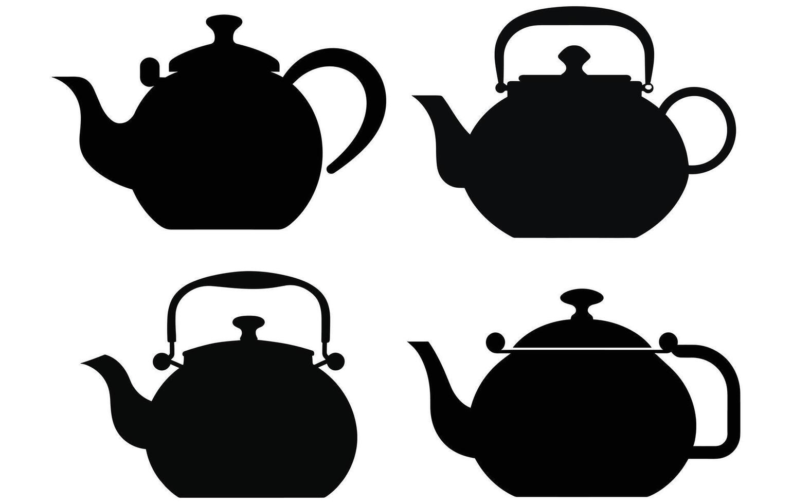 chinois théière silhouette, thé théière tasse chinois vecteur illustration