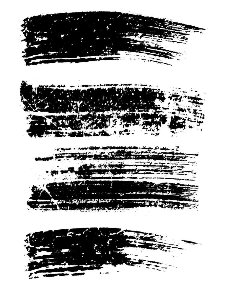une ensemble de noir encre cercles brosse accident vasculaire cérébral paquet sur une blanc fond, noir et blanc Icônes ensemble, une paquet de noir encre tourbillonne sur une blanc vecteur
