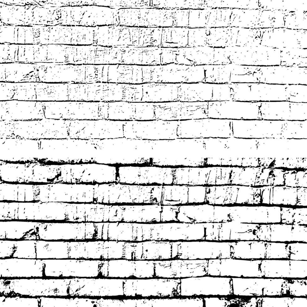 une noir et blanc brique mur avec une blanc peindre, une ensemble de quatre différent brique des murs, quatre différent les types de brique pavage des pierres, ancien brique mur vecteur, grunge ensemble de brique mur, vecteur