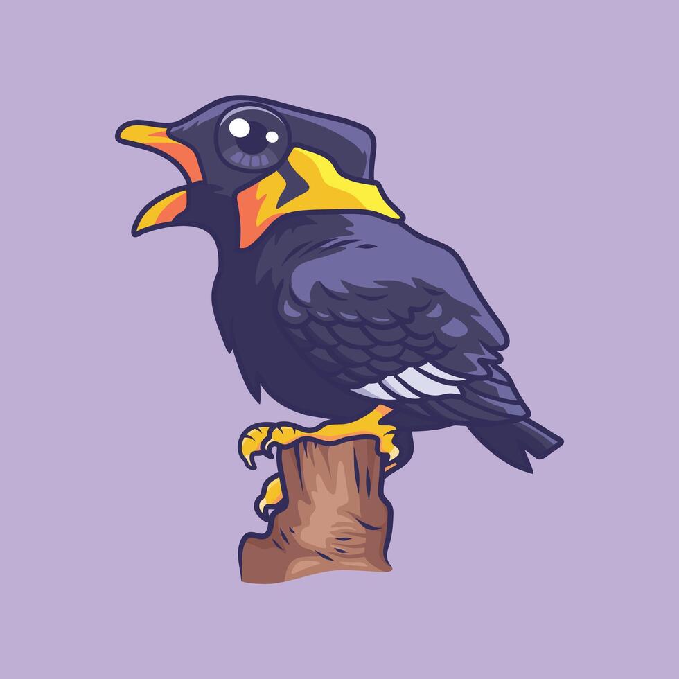 mignonne perroquet oiseau animal dessin animé personnage vecteur illustration.