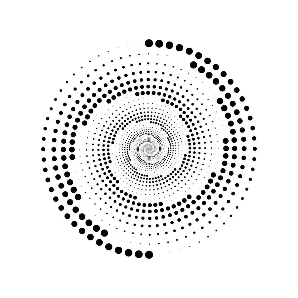 demi-teinte circulaire à pois cadres ensemble. cercle points isolé sur le blanc Contexte. logo conception élément pour médical, traitement, cosmétique. rond frontière en utilisant demi-teinte cercle points texture. vecteur