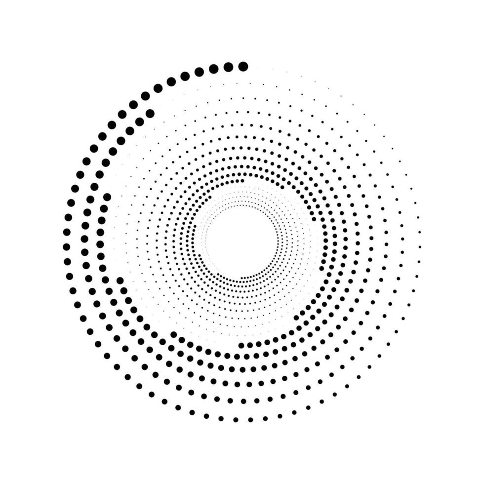 demi-teinte circulaire à pois cadres ensemble. cercle points isolé sur le blanc Contexte. logo conception élément pour médical, traitement, cosmétique. rond frontière en utilisant demi-teinte cercle points texture. vecteur