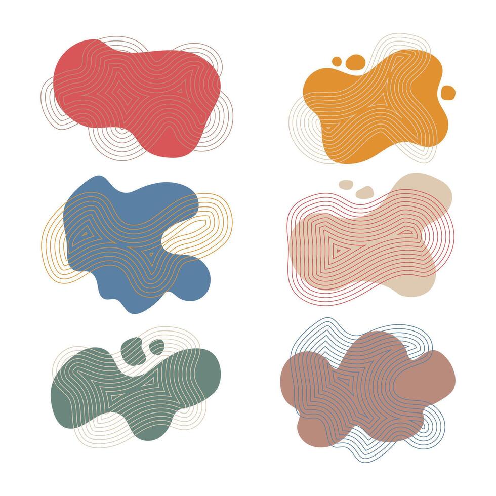 abstrait formes ensemble. isolé plat vecteur Contexte illustration. divers couleurs moderne modèle. minimal courbée conception. géométrique graphique éléments. endroit pour texte.