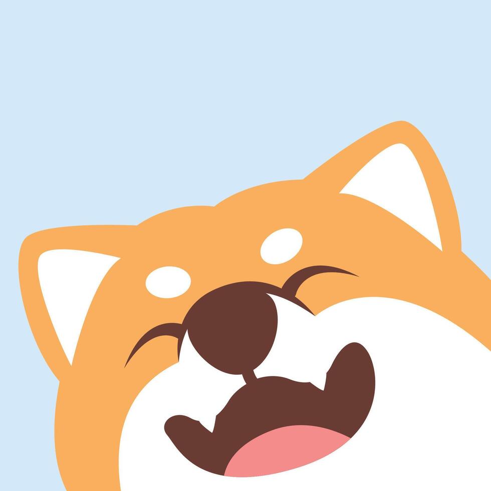 mignonne shiba inu chien affronter, vecteur illustration