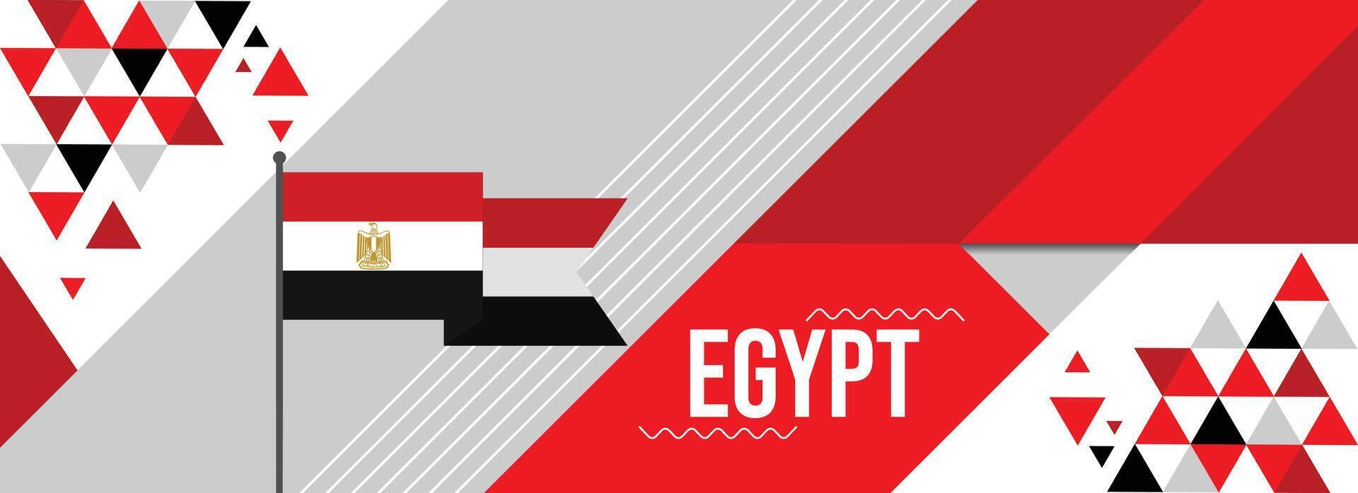 Egypte nationale ou indépendance journée bannière conception pour pays fête. drapeau de Egypte moderne rétro conception abstrait géométrique Icônes. vecteur illustration