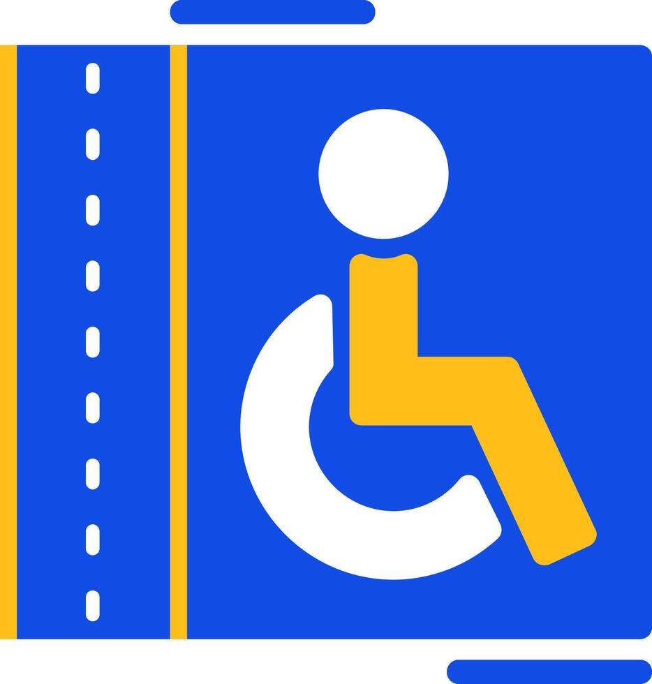 handicap parking plat deux Couleur icône vecteur