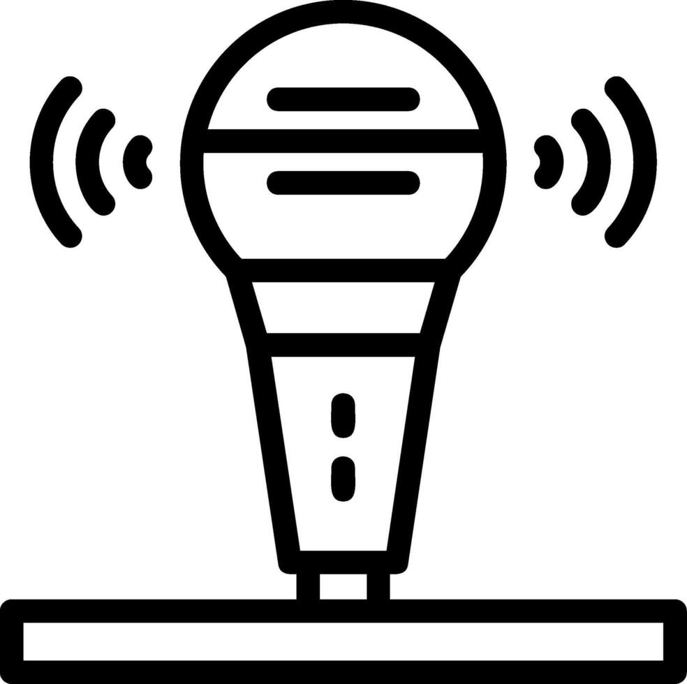 icône de ligne de microphone vecteur