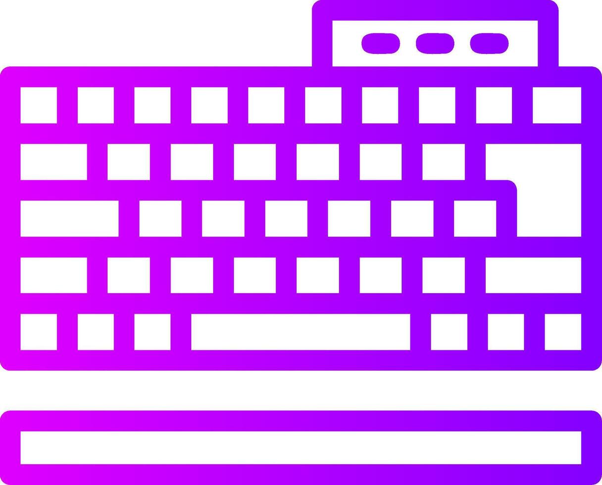 clavier linéaire pente icône vecteur