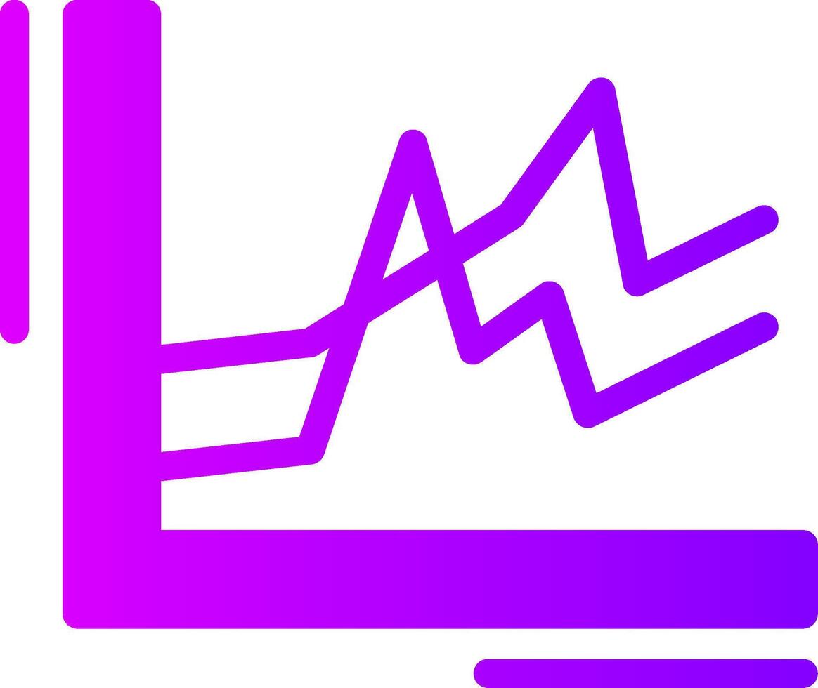 ligne graphique solide multi pente icône vecteur