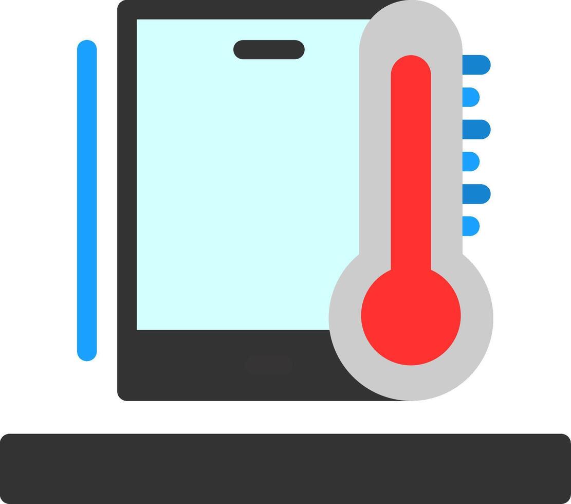 icône plate thermomètre vecteur