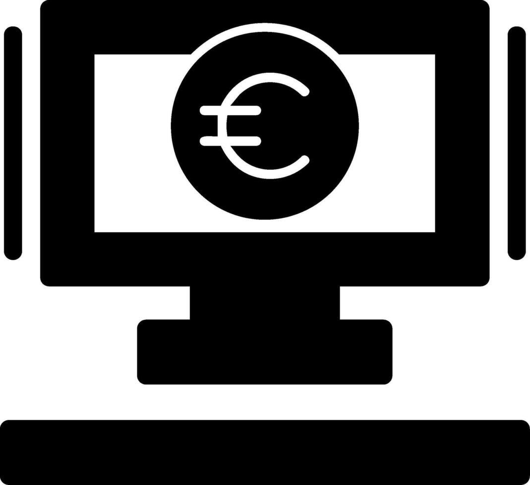 euro signe glyphe icône vecteur