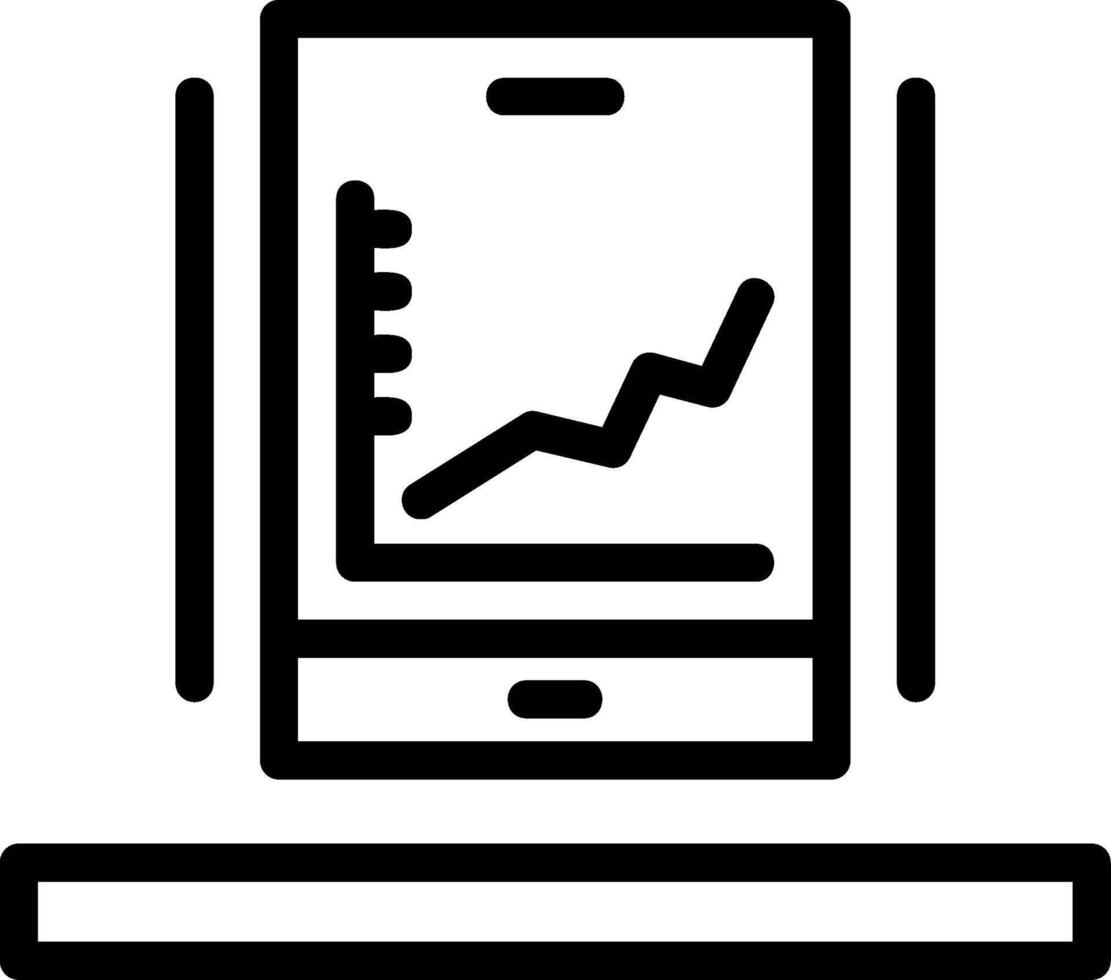 icône de ligne de graphique en courbes vecteur