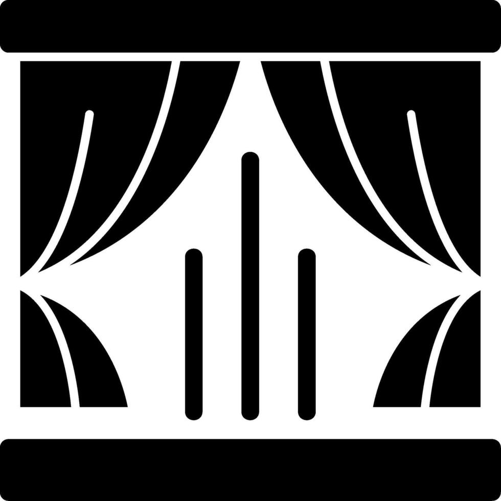 icône de glyphe de rideaux vecteur