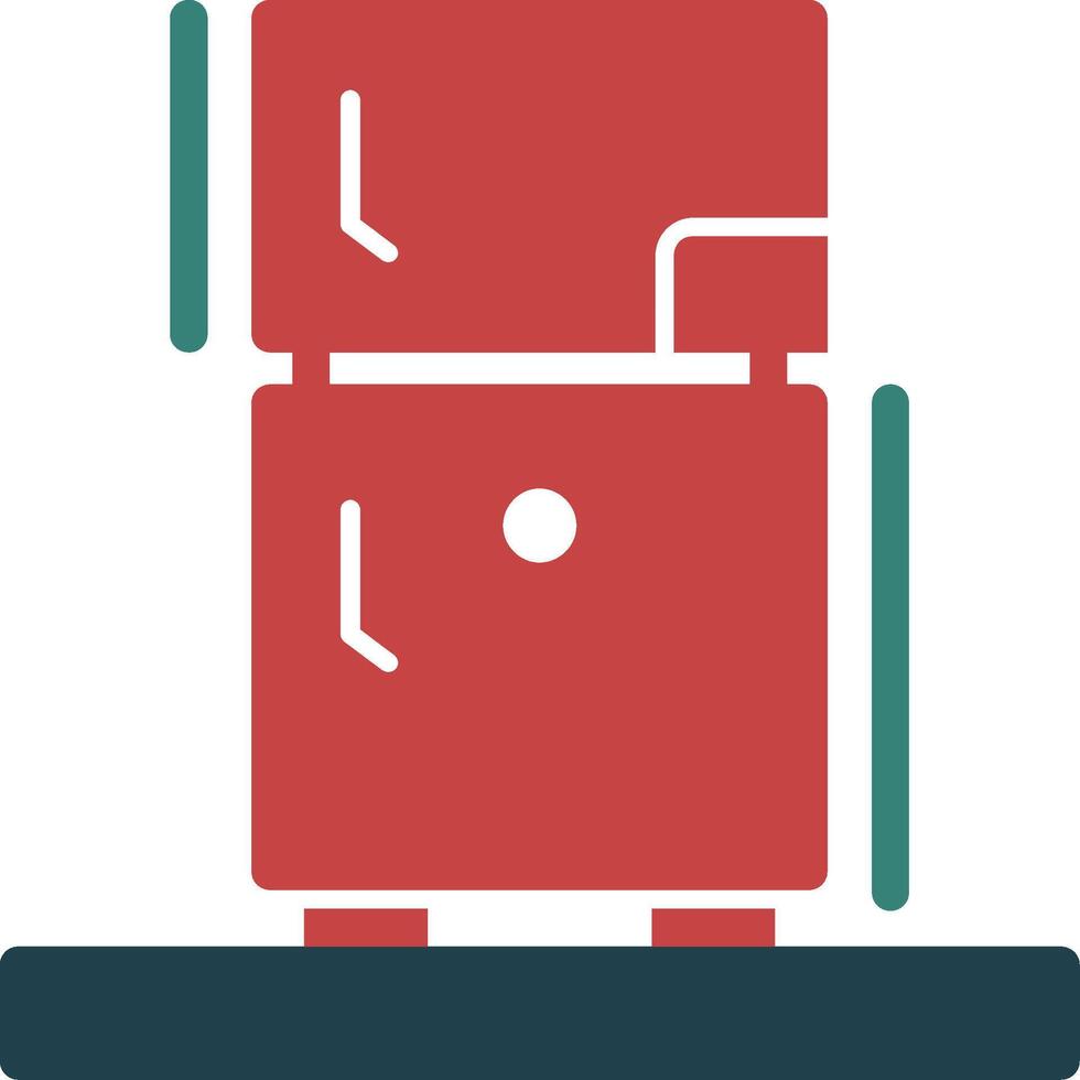 icône de deux couleurs de glyphe de réfrigérateur vecteur