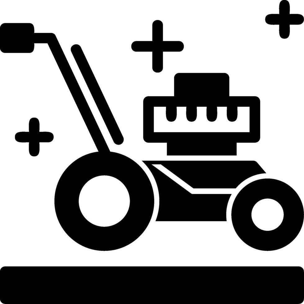 icône de glyphe de tondeuse à gazon vecteur