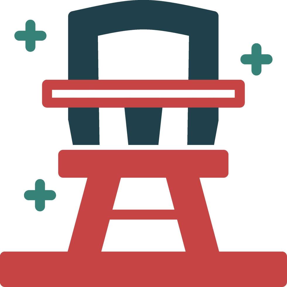icône de deux couleurs de glyphe de chaise haute vecteur