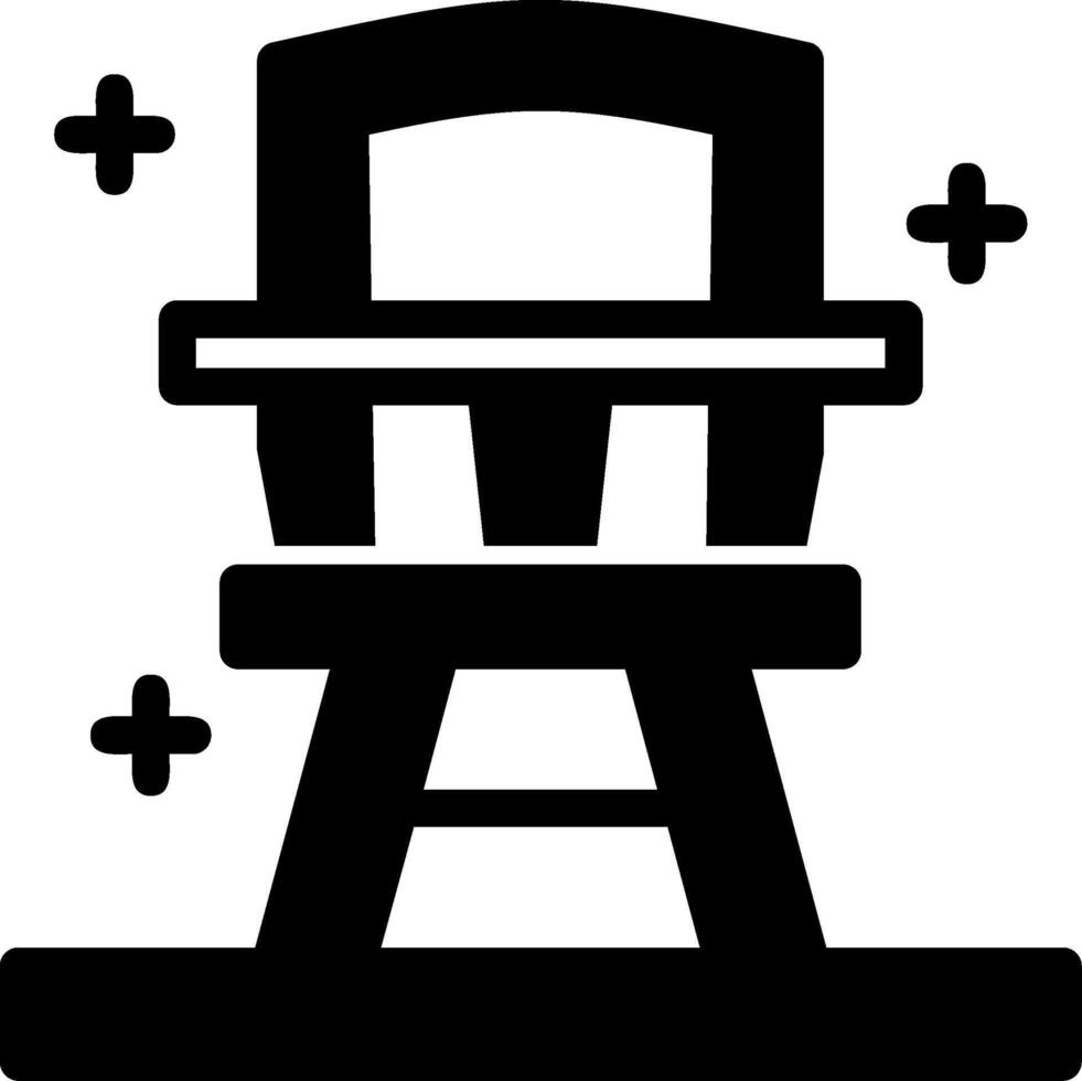 icône de glyphe de chaise haute vecteur
