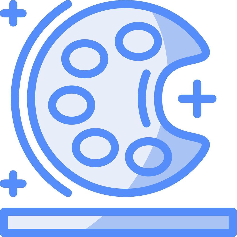 palette ligne rempli bleu icône vecteur
