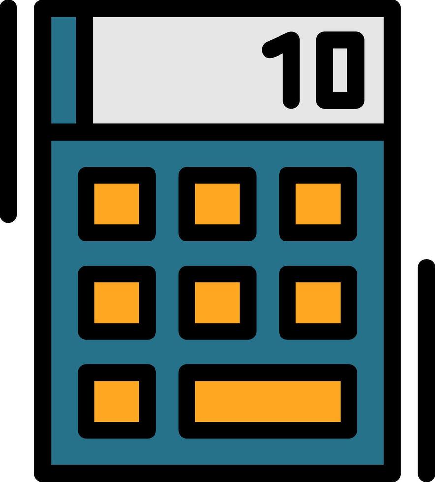 icône remplie de ligne de calculatrice vecteur