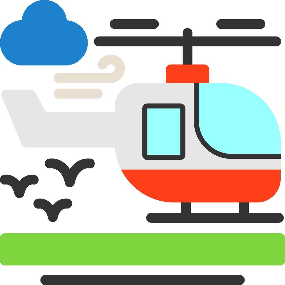 icône plate hélicoptère vecteur