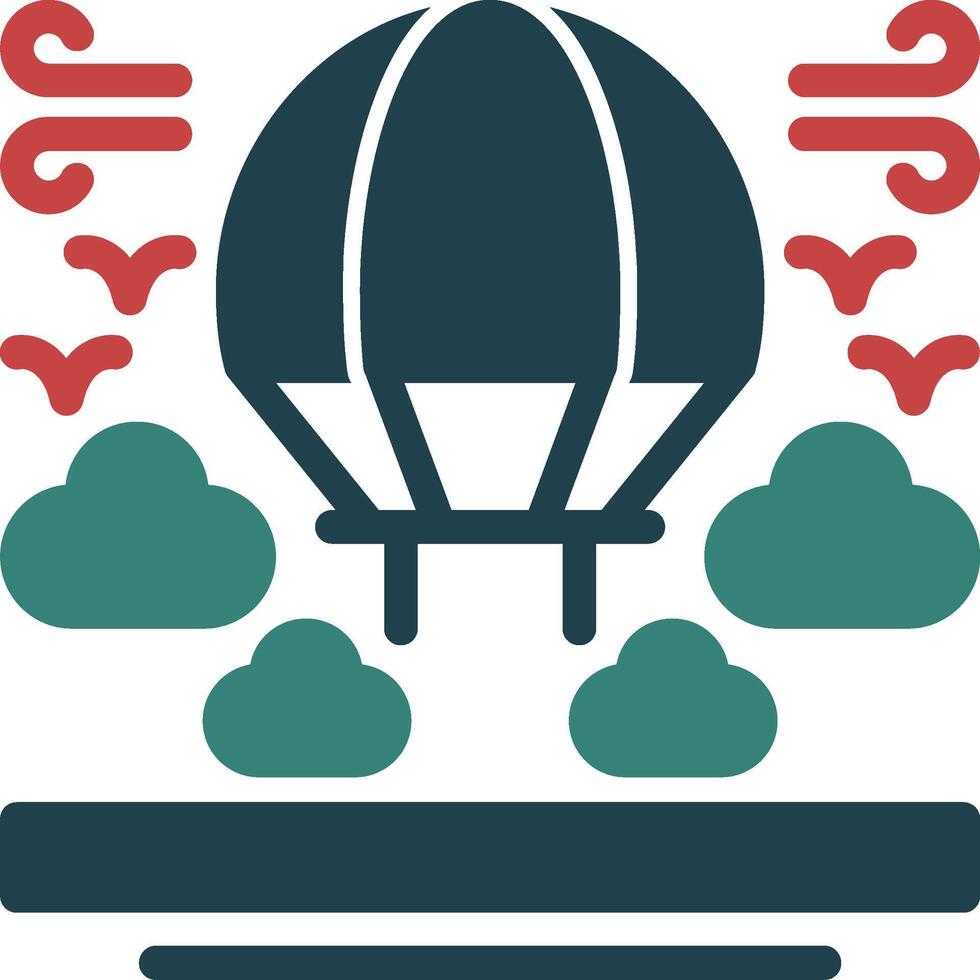 icône de deux couleurs de glyphe de parachute vecteur