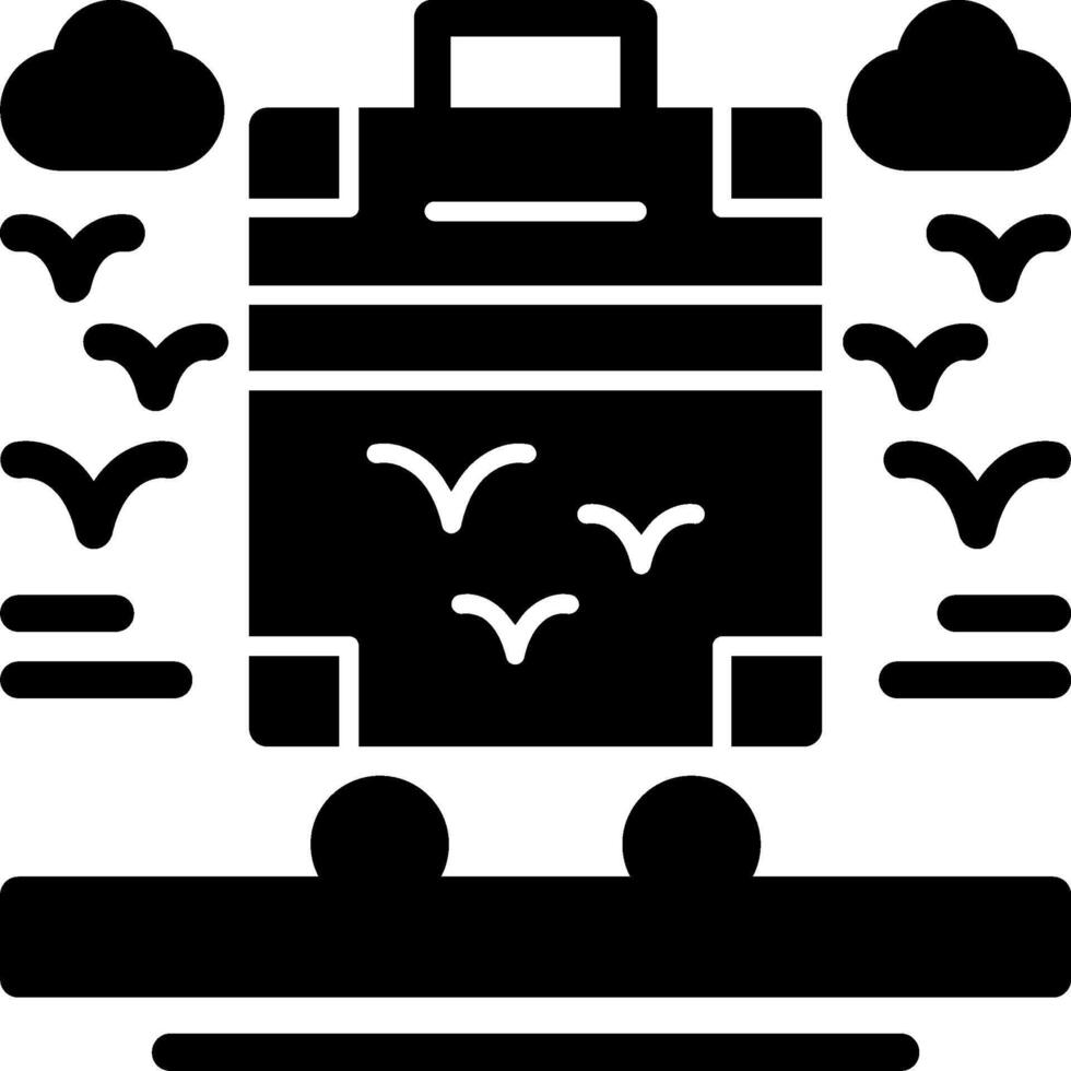 rouleau valise glyphe icône vecteur
