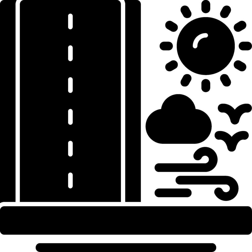 icône de glyphe de route vecteur