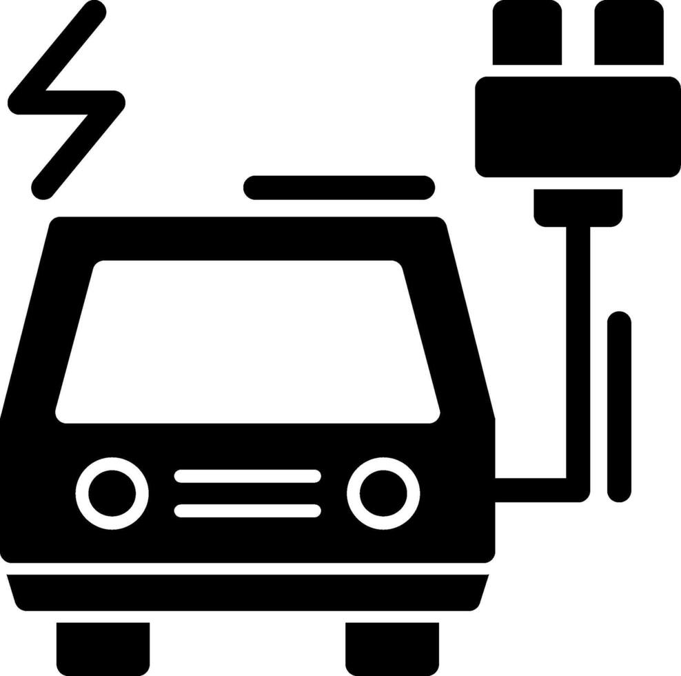 icône de glyphe de station de recharge de véhicule électrique vecteur