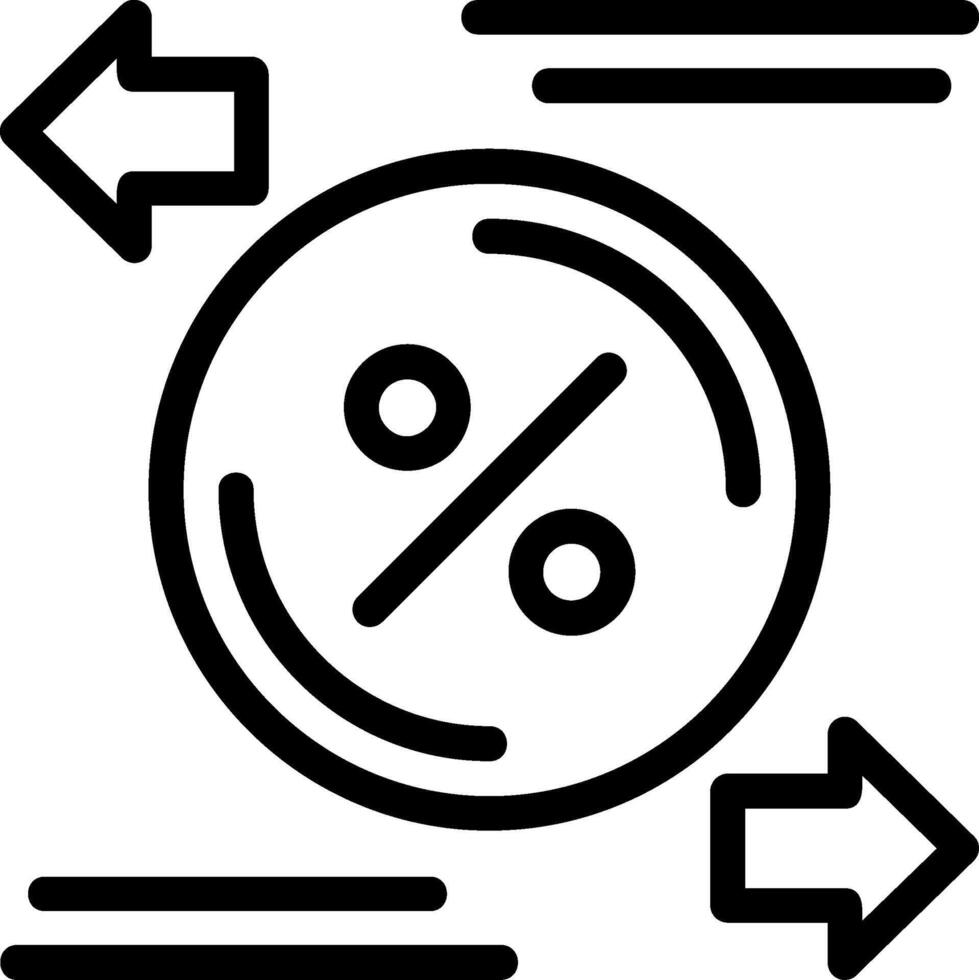 échange taux ligne icône vecteur