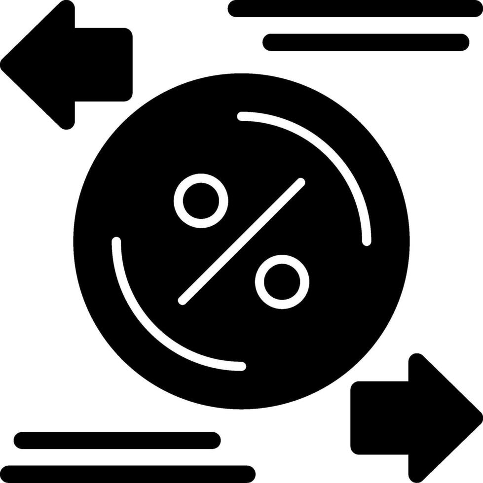 icône de glyphe de taux de change vecteur