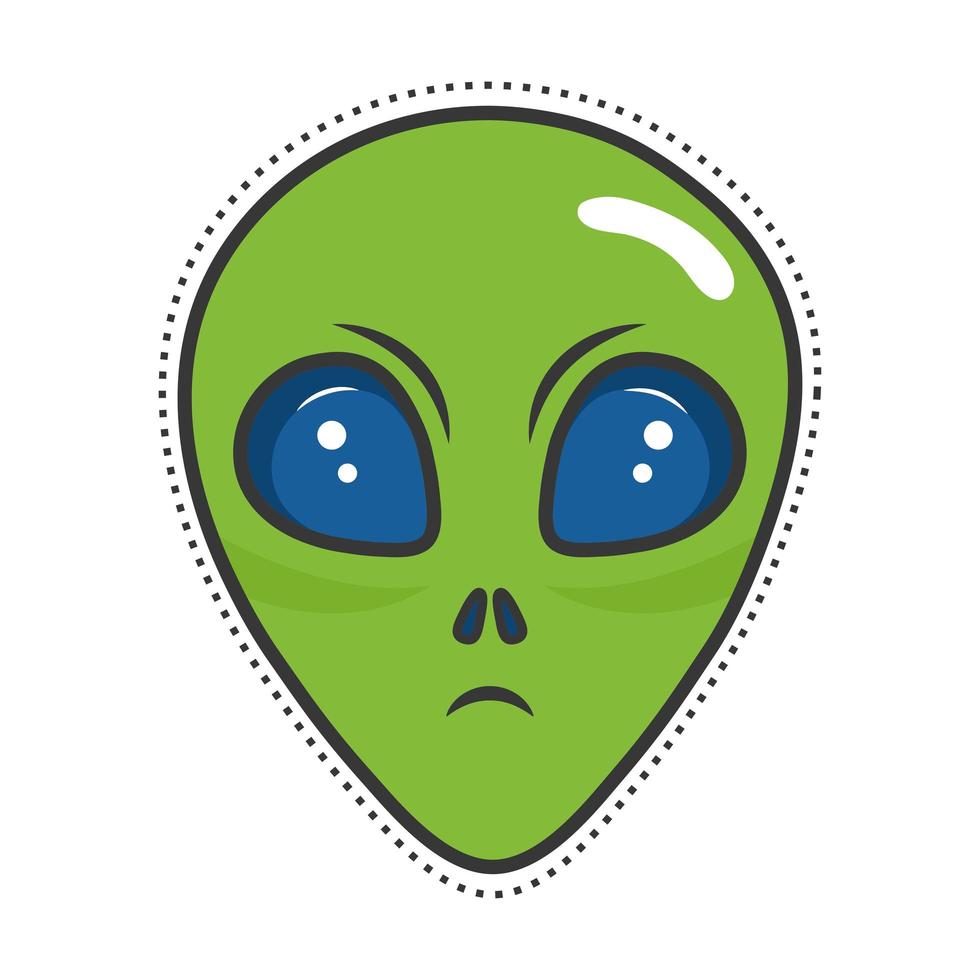 patch tête extraterrestre vecteur