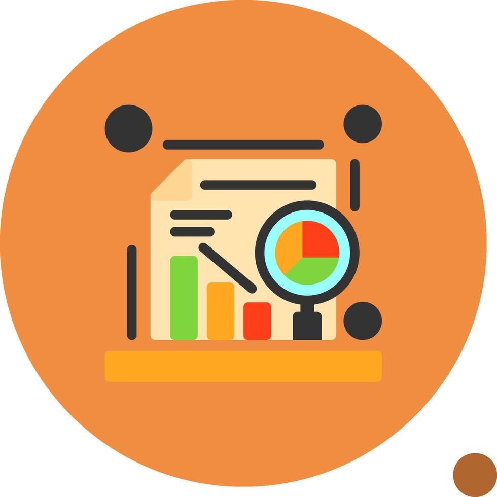 Les données une analyse plat ombre icône vecteur