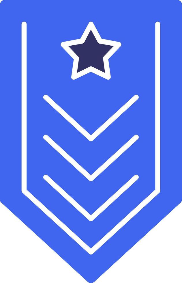 militaire badge solide deux Couleur icône vecteur