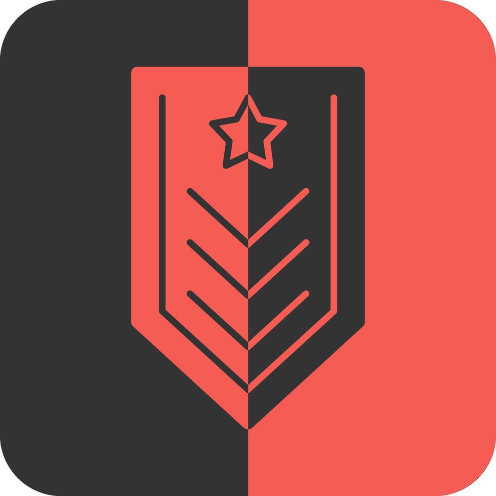 militaire badge rouge inverse icône vecteur