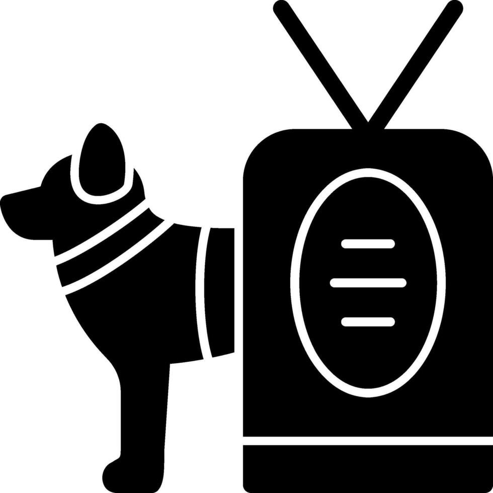 militaire chien étiquette glyphe icône vecteur