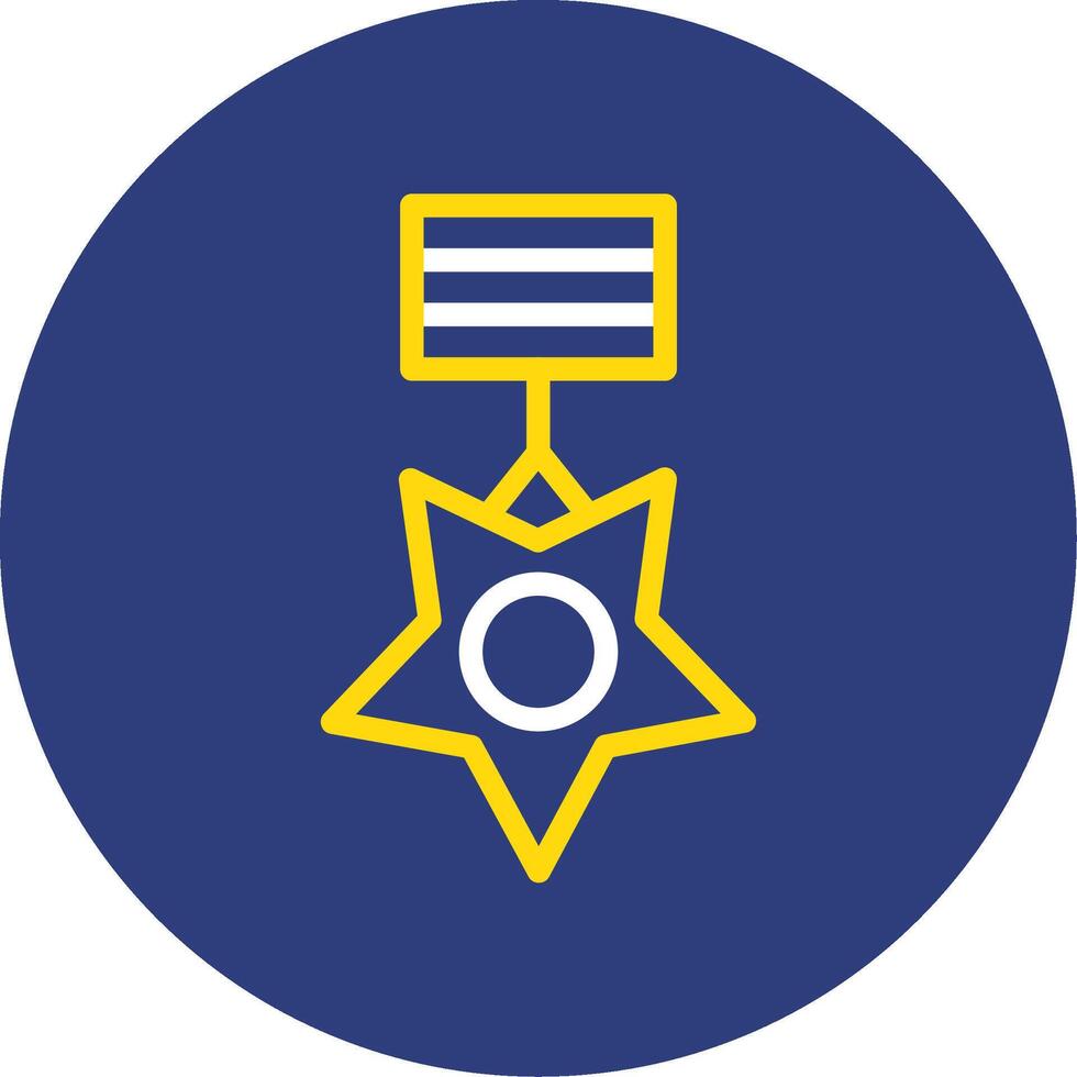 médaille de honneur double ligne cercle icône vecteur