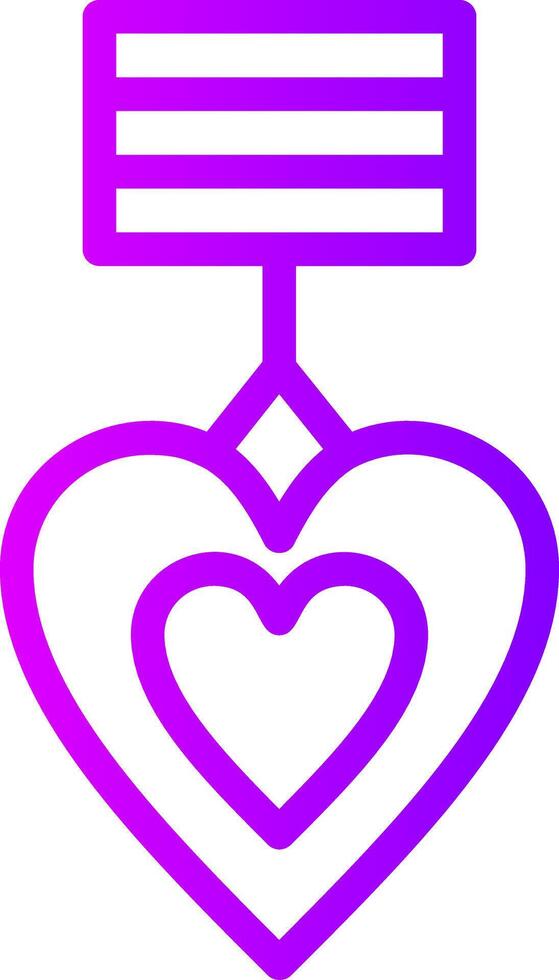violet cœur linéaire pente icône vecteur