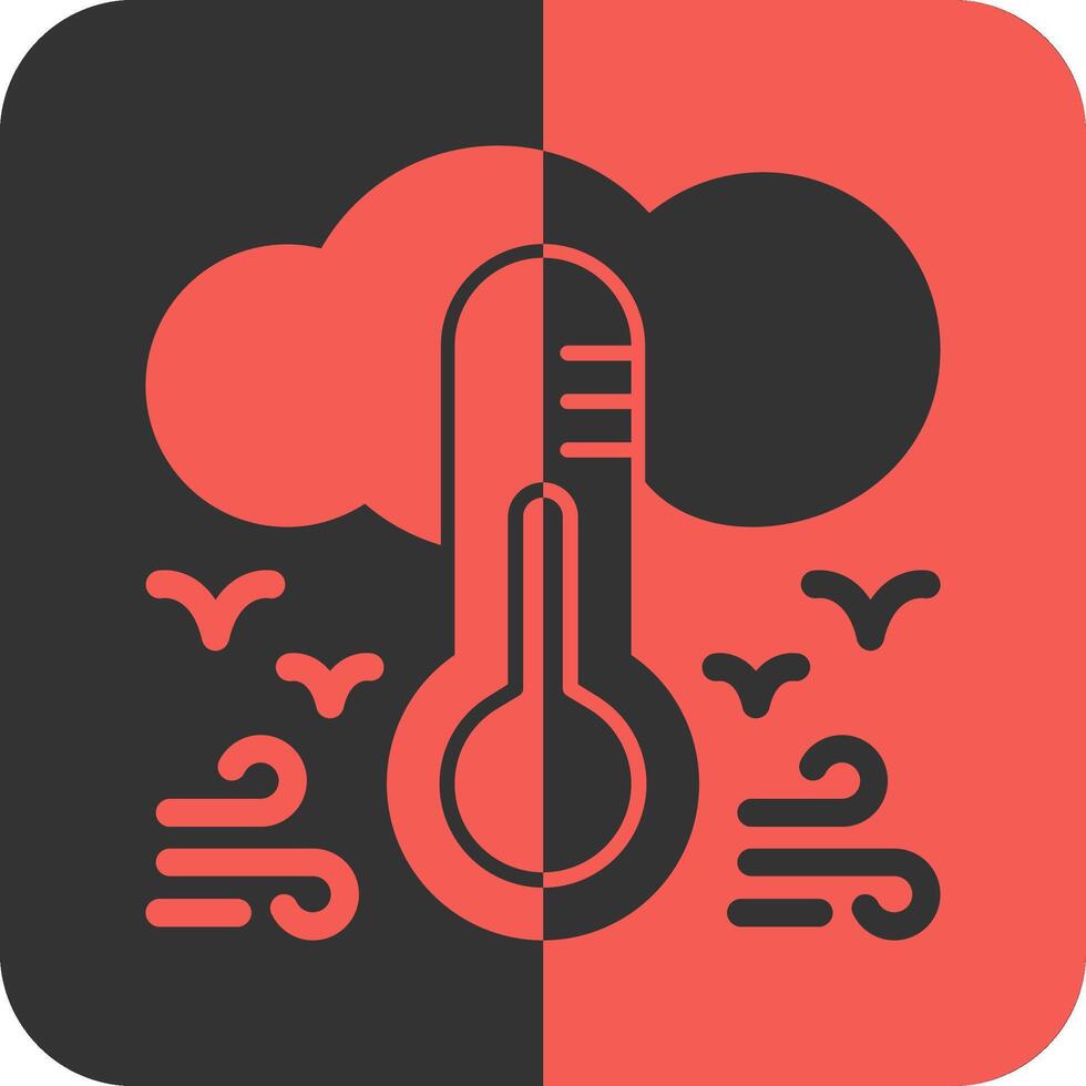 thermomètre rouge inverse icône vecteur