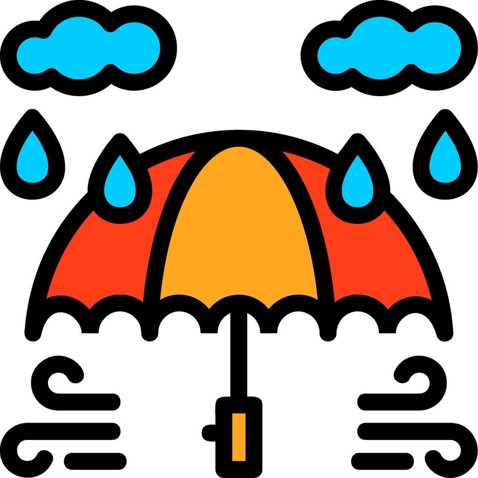 parapluie ligne rempli icône vecteur