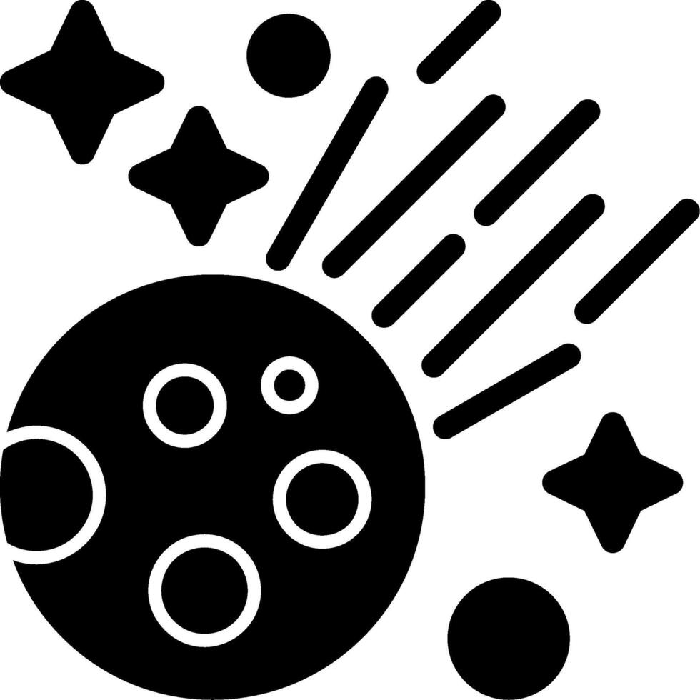 icône de glyphe de comète vecteur