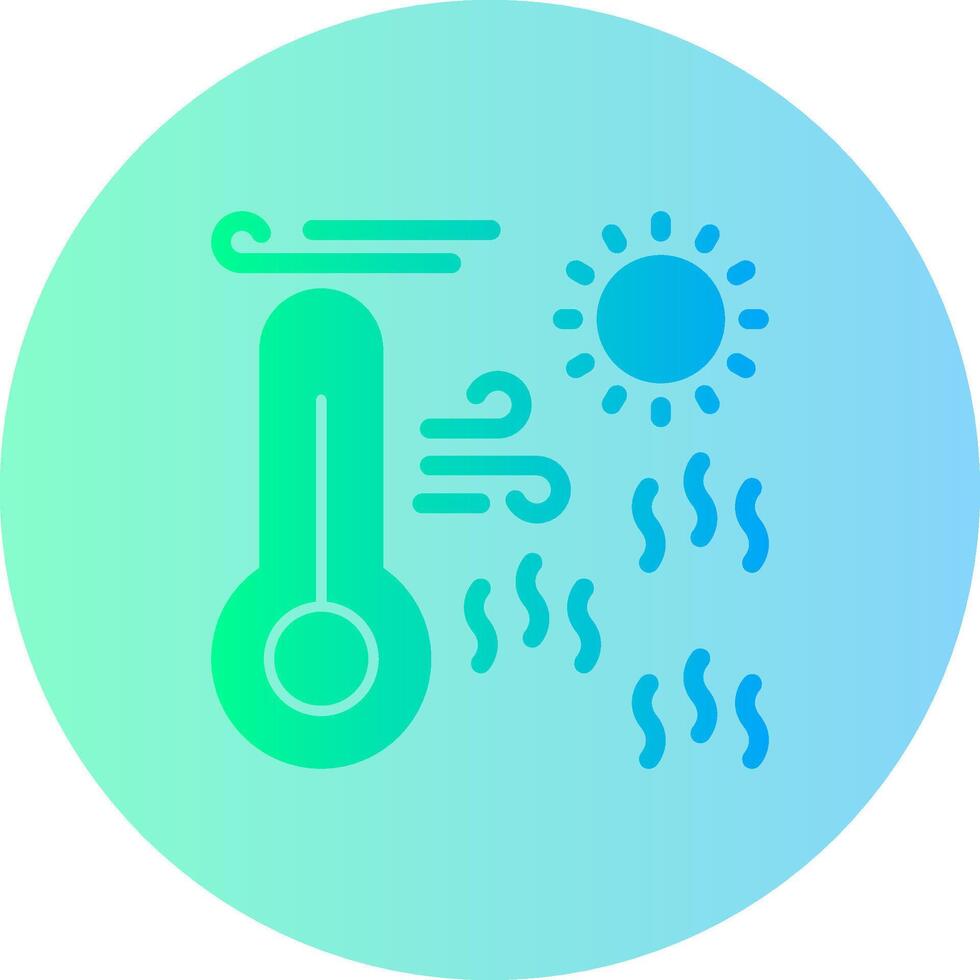 Vague De Chaleur pente cercle icône vecteur