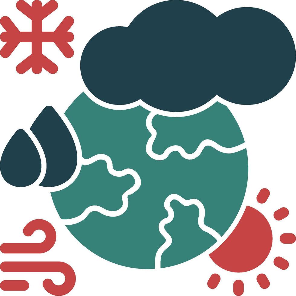 icône bicolore de glyphe de changement climatique vecteur