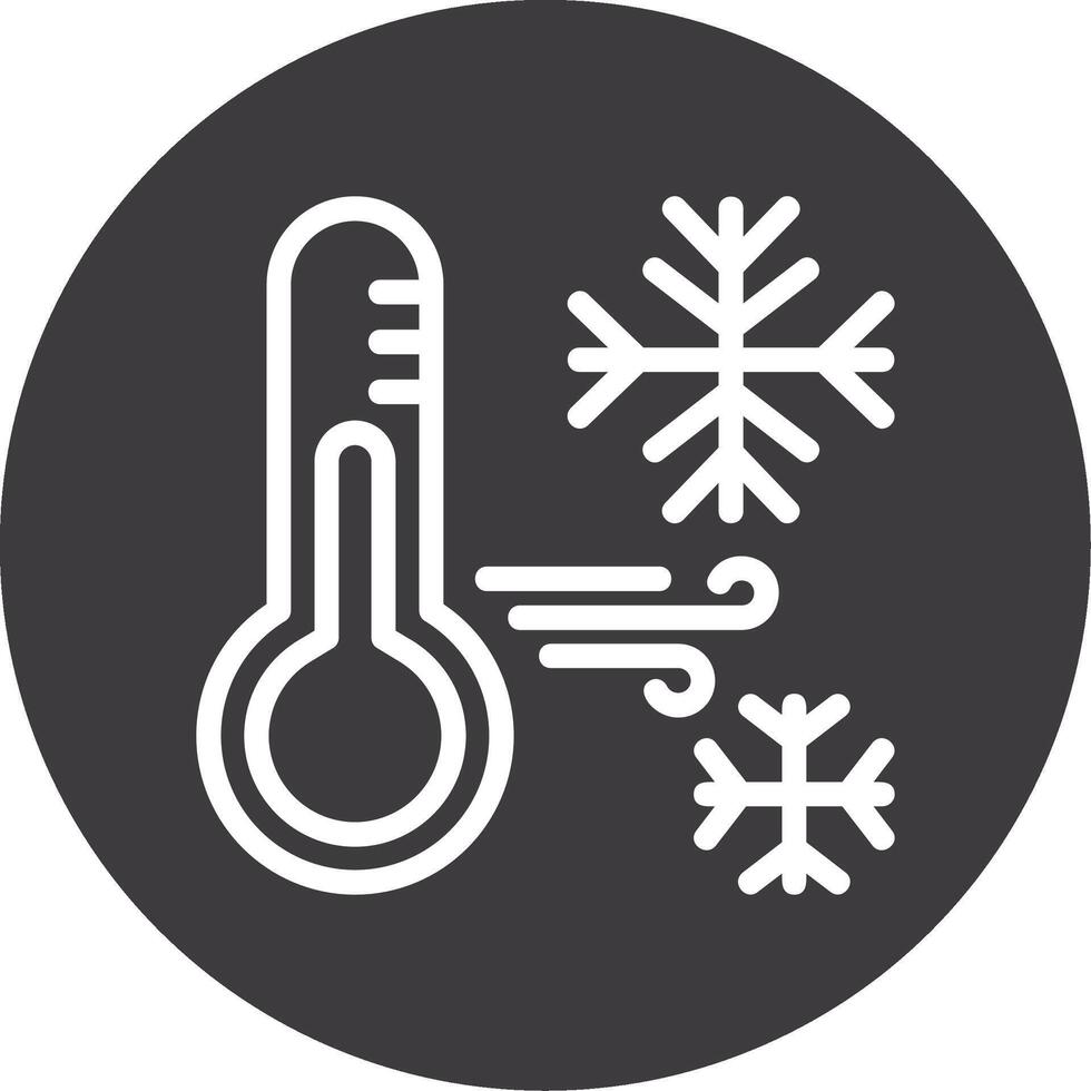 flocon de neige avec thermomètre contour cercle icône vecteur