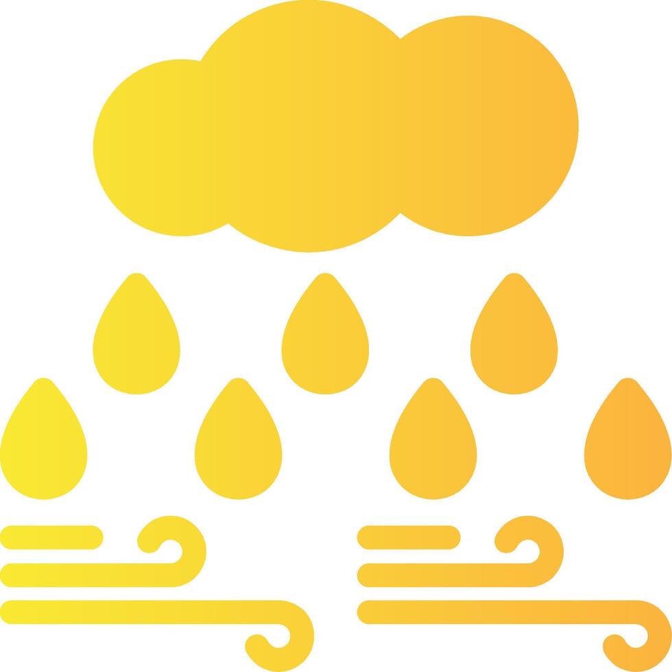 nuage avec goutte de pluie solide multi pente icône vecteur