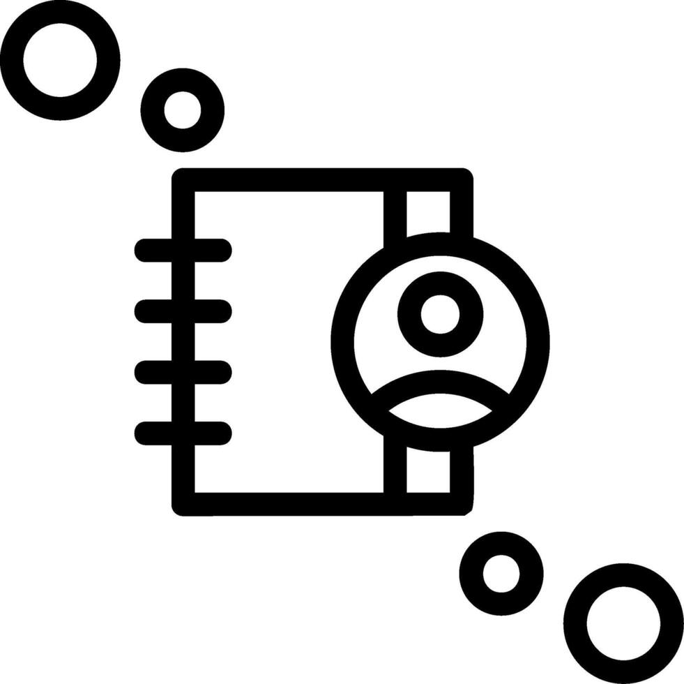 icône de ligne de carnet d'adresses vecteur