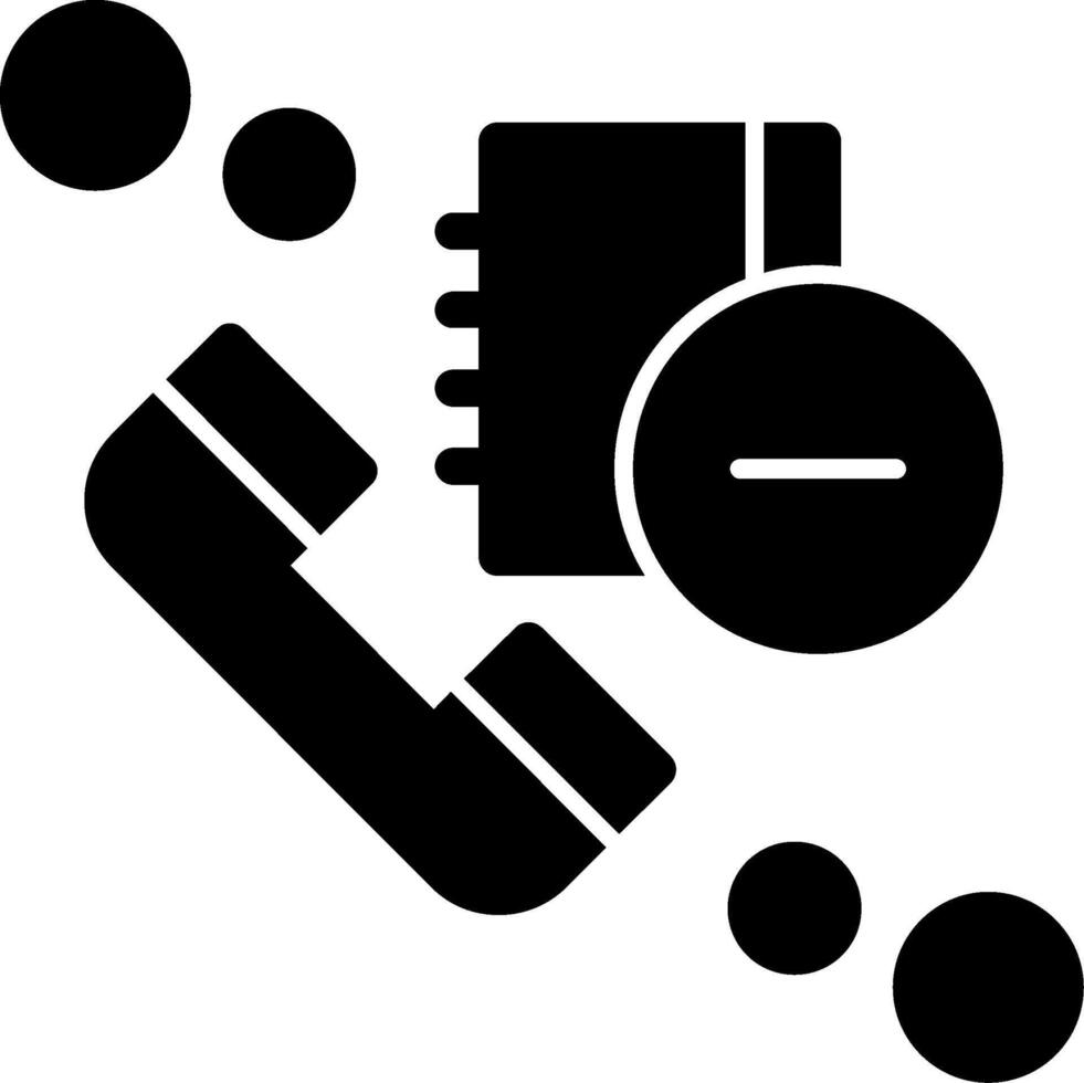 contact retirer glyphe icône vecteur