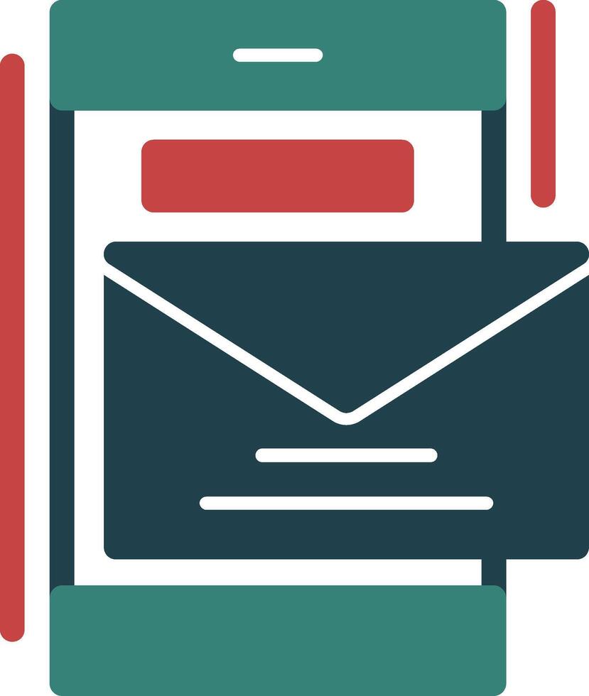 icône de deux couleurs de glyphe de courrier électronique vecteur