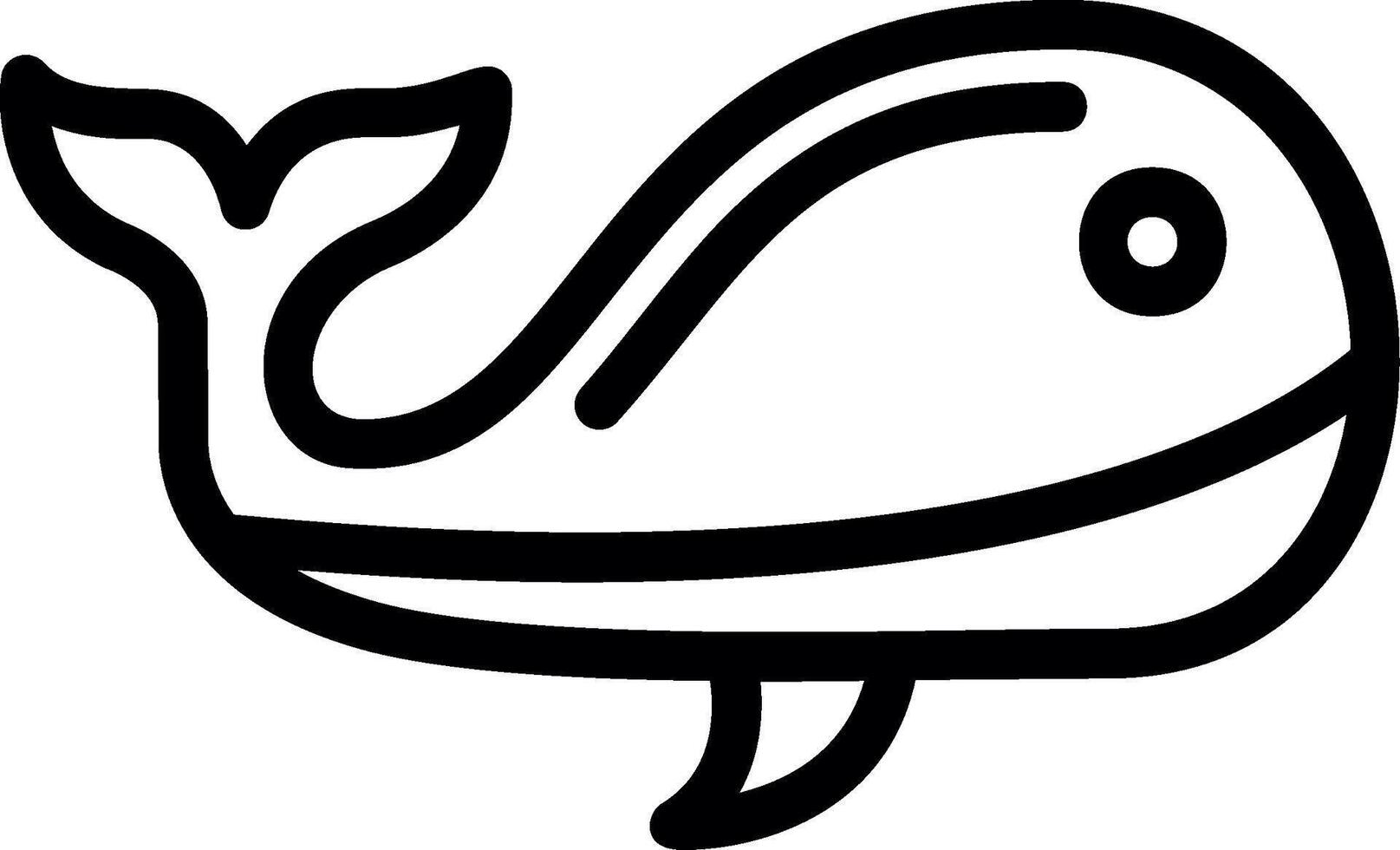 icône de ligne de baleine vecteur